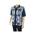 thumbnail image 4 of Mens Stacy Adams Italian Style Knit Woven Shirt Short Sleeves 3117 Navy Blue, 4 of 6