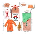 thumbnail image 3 of 11 Piece Christmas Doll Clothes Set Santa Costume Pajamas Sleeping Bag Scarf Holiday Dress Up for 11.81in Dolls, 3 of 6