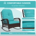 thumbnail image 4 of Outdoor Wicker Rattan Rocking Chair with Thick Turquoise Cushions, Heavy-Duty Steel Frame Patio Rocker for Garden, Backyard, Porch and Conservatory, 29.5"W x 38.6"D x 35.8"H, 4 of 7