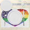 thumbnail image 3 of Ambesonne USA Place Mats Set of 4, Heart Gay Flag Rainbow Art, Standard Size, Multicolor, 3 of 6