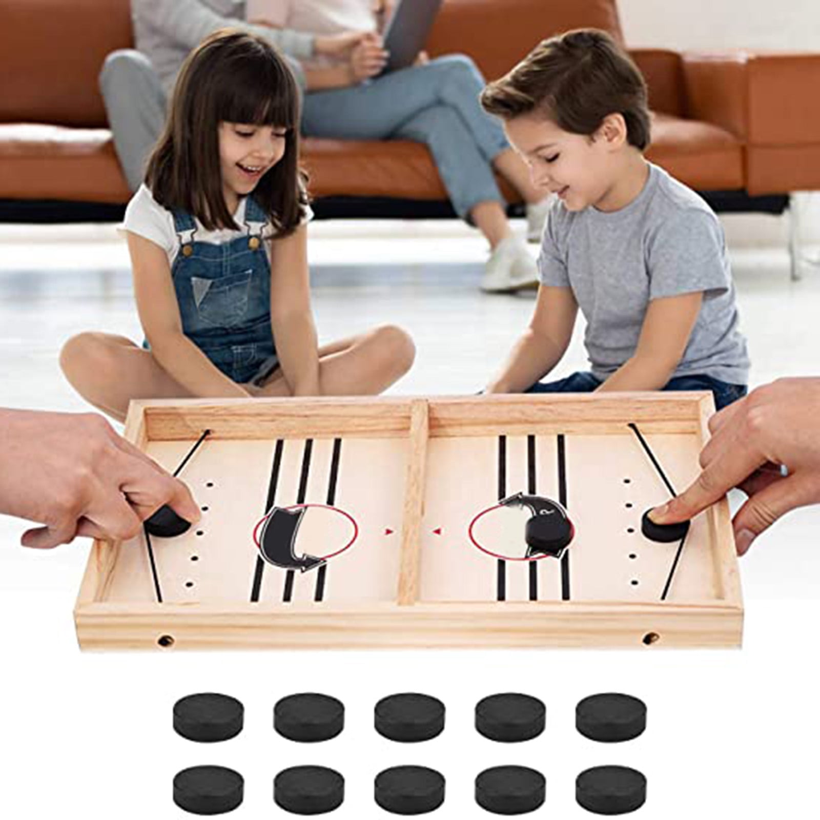 Details about   Fast Sling Puck Board Game Paced Winner Toys Family Table Games Fun Toy Hockey 