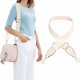 thumbnail image 1 of Sonducket Correa de bolso de PU de estilo clásico para bolsos, reemplazo directo y exquisita correa de bolso de hombro artesanal Bolsas de mensajero y de hombro Beige+Blanco, 1 of 6