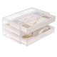 thumbnail image 2 of Fiudx Organizador de Joyas de Terciopelo, Elegante Caja de Almacenamiento Transparente, Tres Cajones Versátiles, Forro de Terciopelo Suave, Expositor de Tocador, Almacenamiento de Joyas para Mujer, D, 2 of 4