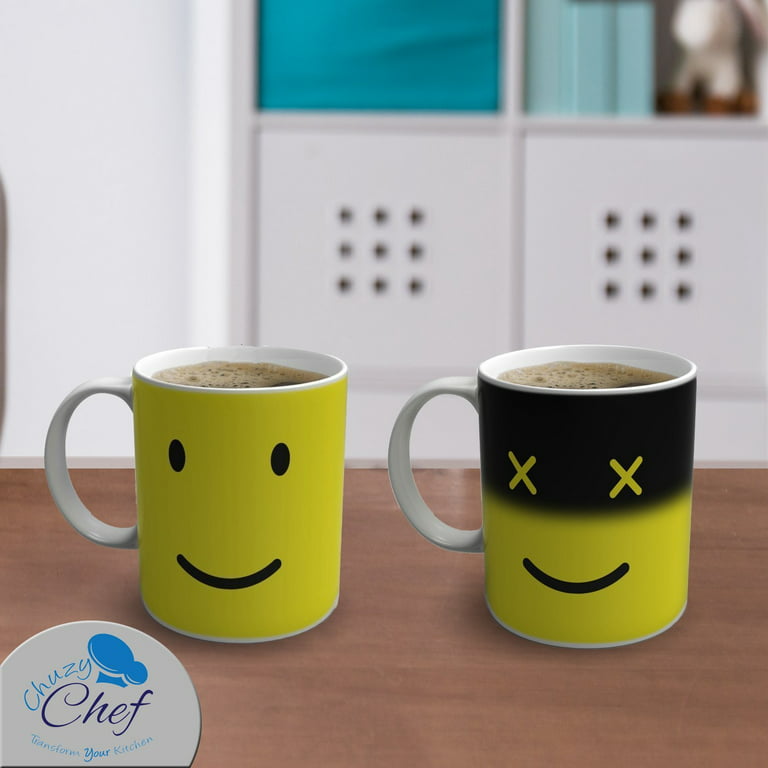 Cool Color Changing Magic Mug - Funny Coffee & Tea Unique Heat Changing  Sensitive Cup 12 oz Yellow Happy Face Design Drinkware Ceramic Mugs Cute