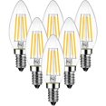 thumbnail image 1 of Bombilla de filamento de vela LED E14 de 4 W, 470 lúmenes equivalente a una bombilla halógena vintage de 40 W, blanco cálido 2700 K, no regulable, paquete de 6 [Clase de eficiencia energét esquí esquí Gafas de esquí, 1 of 5