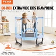 thumbnail image 4 of VEVOR 60" Kids Trampoline, 5FT Indoor Outdoor Trampoline, Mini Toddler Recreational Trampolinewith Safety Enclosure Net and Basketball Hoop, Birthday Gifts Christmas Toys for 3+ Years Children, Blue, 4 of 9