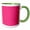 Green/White, variant on 3drose, Hot Pink - Plain Simple One Solid Color - Girly Bright Vibrant Neon Tropical Summery Summer Pink, 15oz Mug