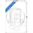 thumbnail image 3 of LINE AND BRUSH - Continuous Line Cassette Player Wall Poster with Pushpins, 22.375" x 34", 3 of 4