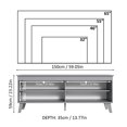 thumbnail image 3 of Madesa TV Stand Unit with 4 Shelves and Cable Management for 55, 65 Inch Media 1 Storage Gaming Media Console Living Room and Bedroom Entertainment Center Modern Wooden Television Cabinet - Grey, 3 of 7
