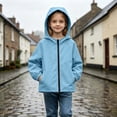 thumbnail image 5 of Loopsun Kids Boys Girls Winter Outerwear Jackets 5-16Y Solid Raglan Sleeve Zip Pockets Waterproof Hooded Coats, 5 of 5