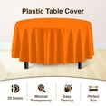 thumbnail image 2 of Exquisite 84" Round Tablecloth Cover - Orange Disposable Plastic Tablecloth - Heavy Duty Premium Plastic Disposable Table Cloth Round, 1 Count, 2 of 5