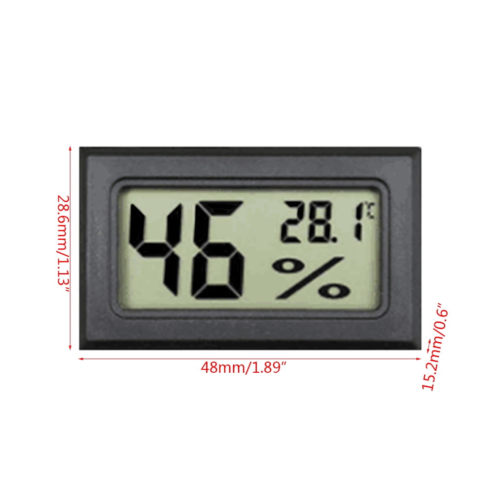 Temperature Humidity Meters Gauge Indoor Hygrometer LED Display for Humidors Greenhouse Incubators Reptile