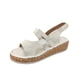 thumbnail image 2 of Sandalias de mujer con tacón de cuña plano de verano con hebilla informal de Color sólido con boca de pez Wmkox8yii  sa1333, 2 of 4