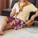 thumbnail image 5 of Balery Rose Flowers Pantalones cortos de pijama de punto de algodón para hombre con cinturilla y bolsillos-Small, 5 of 6