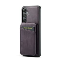 Dteck for Samsung Galaxy S24 FE Case Magnetic with Detachable Card Holder Wallet, Compatible with MagSafe, Premium RFID Blocking PU Leather Slim Shockproof Case for Galaxy S24 FE 5G,Purple