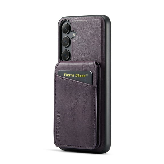 Dteck for Samsung Galaxy S24 FE Case Magnetic with Detachable Card Holder Wallet, Compatible with MagSafe, Premium RFID Blocking PU Leather Slim Shockproof Case for Galaxy S24 FE 5G,Purple