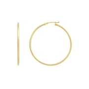 Brilliance Fine Jewelry 10K Yellow Gold Hollow Round Tube Hoop Earrings