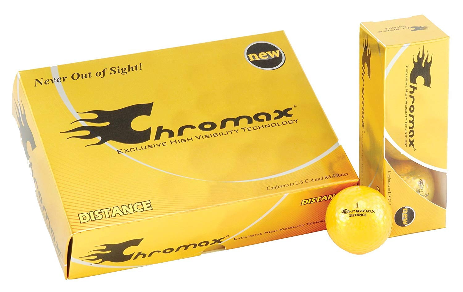 Chromax Golf Balls, Yellow, 24 Pack