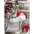 thumbnail image 4 of Outdoor Tablecloth with Umbrella Hole and Zipper, Red Christmas Round Table Cloth 54 Inch Waterproof Tablecloth, Xmas Snowman Pine Tree Winter Snowflakes Picnic Table Cover for Patio Camping, 4 of 7