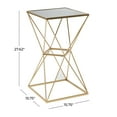 thumbnail image 4 of DecMode 16" x 28" Gold Metal Geometric Accent Table with Mirrored Glass Top, 1-Piece, 4 of 12
