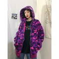 thumbnail image 4 of Cárdigan de camuflaje de tiburón para mujer, abrigo holgado con capucha de manga larga y cremallera fina, estilo Hip Hop, ropa de calle de otoño e invierno,, 4 of 5