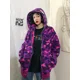 thumbnail image 4 of Cárdigan de camuflaje de tiburón para mujer, abrigo holgado con capucha de manga larga y cremallera fina, estilo Hip Hop, ropa de calle de otoño e invierno,, 4 of 5