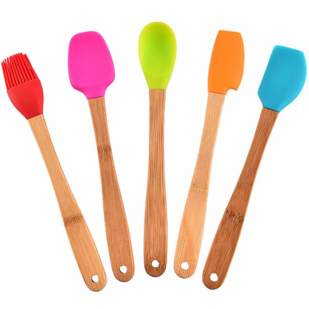 1 juego de 5 piezas para hornear aceite cepillo crema raspador espátula cuchara herramientas para hornear