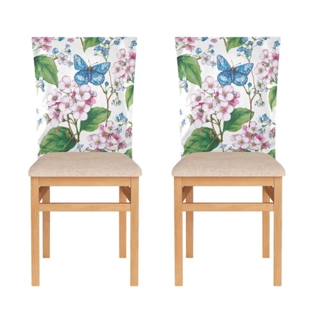 Decorative Chair Back Cover One Size x6 Chair Cover Dining Chair Slipcovers Chair Back Decoration Festival Chair Decoration Watercolor Blue Peony Art