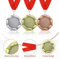 thumbnail image 3 of Uxcell Award Medals, Prize Medals Winner Award with Neck Ribbon for Competition Multicolor, 3 of 7