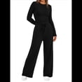 thumbnail image 3 of Traje de Otoño e Invierno para Mujer, de Larga, Color Liso, Informal, para Tiempo Libre Negro L, 3 of 8