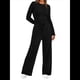 thumbnail image 3 of Traje de Otoño e Invierno para Mujer, de Larga, Color Liso, Informal, para Tiempo Libre Negro S, 3 of 8