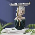 thumbnail image 4 of Bandeja Maquillaje Decorativo Elegant1"x Vanity Mirrored Guo Girl Resina verde1 Gloria Bandeja de tocador, 4 of 9