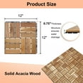 thumbnail image 3 of Miniyam 20 PcsInterlocking Deck Tiles, Acacia Solid Wood, 12x12 inch, Outdoor Garden, Natural, 3 of 8