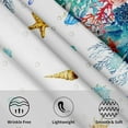 thumbnail image 5 of Starfish Coral Round Tablecloth 60in Nautical Coastal Seashell Circle Table Cloth Watercolor Summer Ocean Sea Life Table Cover for Kitchen Dining Indoor Outdoor Party, 5 of 6