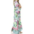 thumbnail image 4 of Sakkas Georgettina Flowy Rhinestone V Neck Long Caftan Dress / Cover Up - TLG228-Green - One Size, 4 of 5