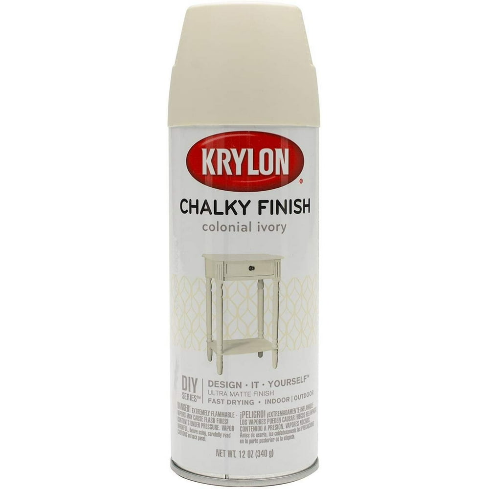Krylon SW4108 Spray Paint Colonial Ivory, Chalky Finish, 12 Oz