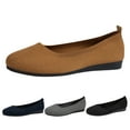thumbnail image 3 of B91xZ Womens Slip-on Loafers Shoes Dressy Comfortable Flats Shoes Flats Work Ballet Flats Round Toe Dress Shoes,Dark Blue 7.5, 3 of 5