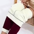 thumbnail image 1 of Mujeres cálidas Leggings Espesar Push Up Elasticity Femenina Femenina Térmica Noveno Pantalones adelgazante Color Sólido Frío Tiempo Frío Pantalones suaves Vino Rojo XXXL kenally AP004665-18, 1 of 7