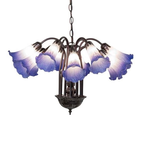 Meyda Tiffany 261736 Blue/White Tiffany 12 Light 24" Wide Chandelier - MultiColor