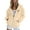 Beige, variant on Women's Heart Print Zip Up Hoodie Brushed Lined Jacket with Pockets Drawstring Casual Sporty Long Sleeve Winter Warm SweatshirtCoffee,XL