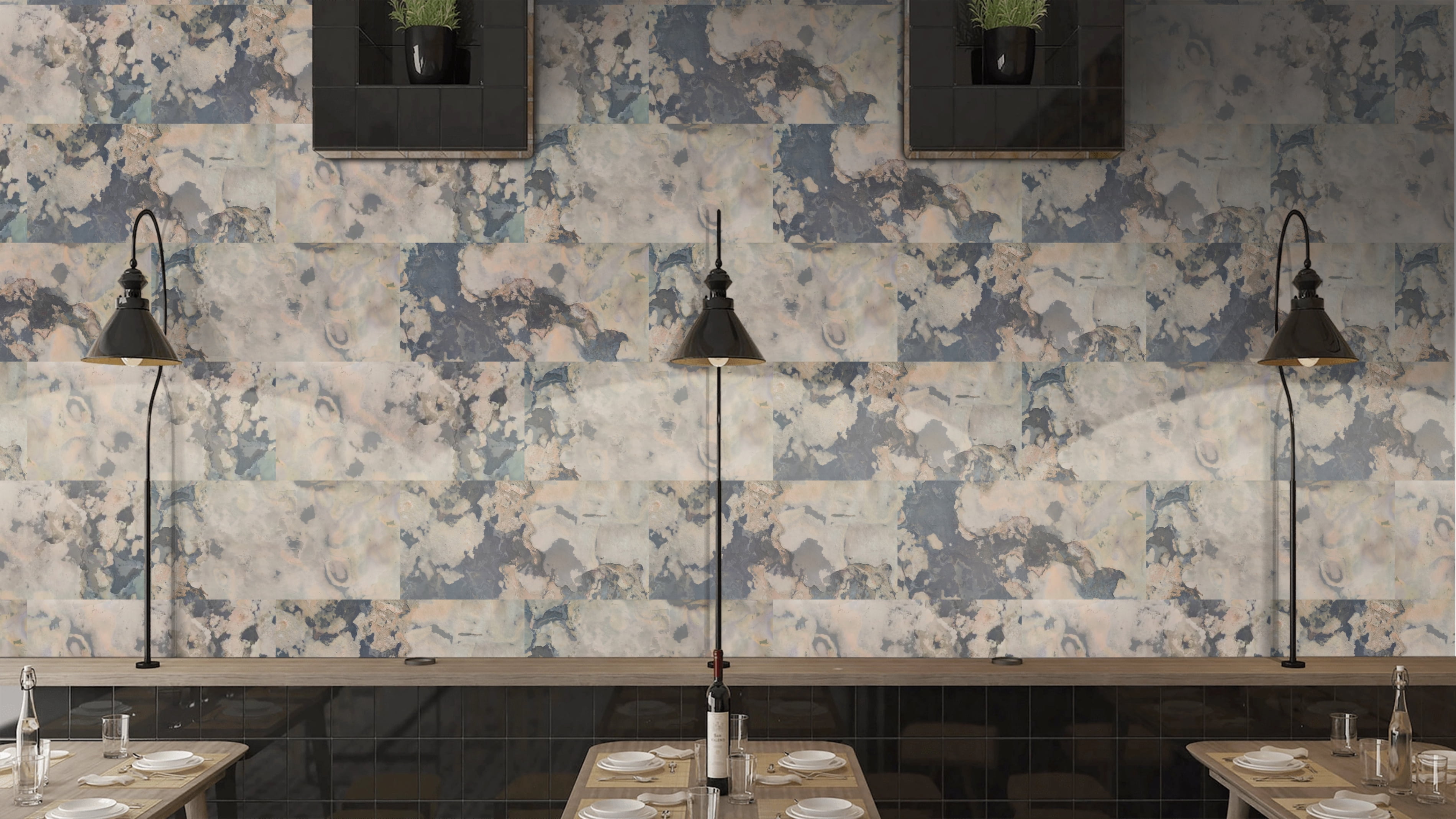 Dundee Deco Veneer Wall Panels, Peel and Stick DIY Slate Stone Finish Tiles for Wall or Backsplash, Made with Real Stone in Autumnus Rustic, SAMPLE 6" x 6"