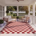 thumbnail image 3 of SAFAVIEH Courtyard Talbot Checkered Indoor/Outdoor Area Rug, Red/Beige, 8' x 10', 3 of 12