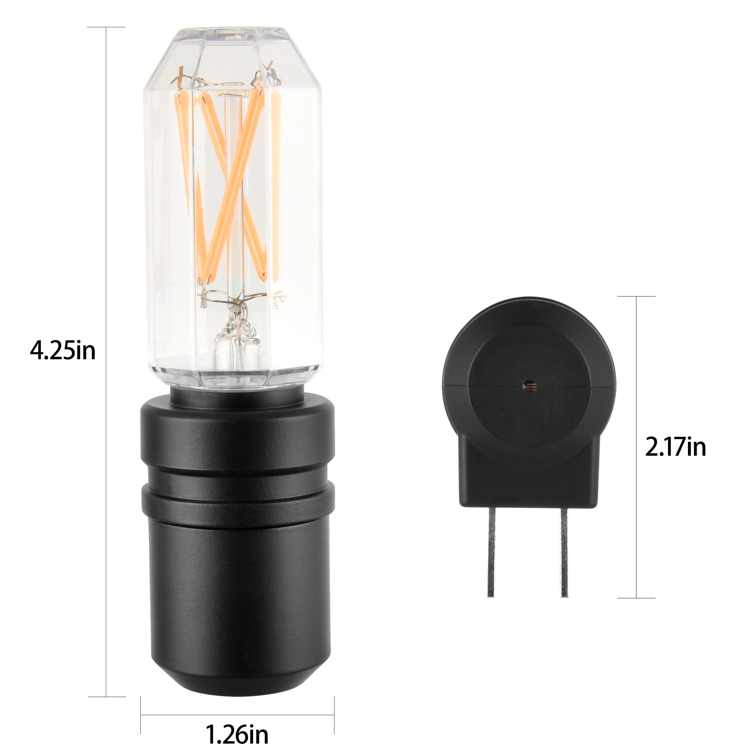 BH&G 4.25" Matte Black Vintage LED Night Light, Soft White, Dusk to Dawn Auto ON & Off, Plug-in, 1PK
