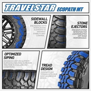 Travelstar Ecopath MT 35X12.50R17LT 10Ply E 121Q Mud Terrain 35/12.50/17 Light Truck Tires Sansujyuku sansujyuku.com