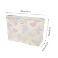 thumbnail image 2 of Unique Bargains 1 Pc Portable Embossment Butterfly Makeup Bag Polyester Beige Blue Large, 2 of 5