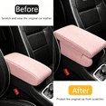 thumbnail image 4 of Memory Foam Car Armrest Cushion Pad, Center Console Cover with Elastic Band, Soft Mesh Fabric for Cars Trucks SUVs, Red Style, 1 Piece, 4 of 8