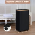 thumbnail image 2 of Laundry Hamper with Wheels,110L Clothes Hamper for Laundry, Laundry Basket with Lid and Inner Bag, for Laundry Room, Bedroom, Dormitory Storage,Black, 2 of 12
