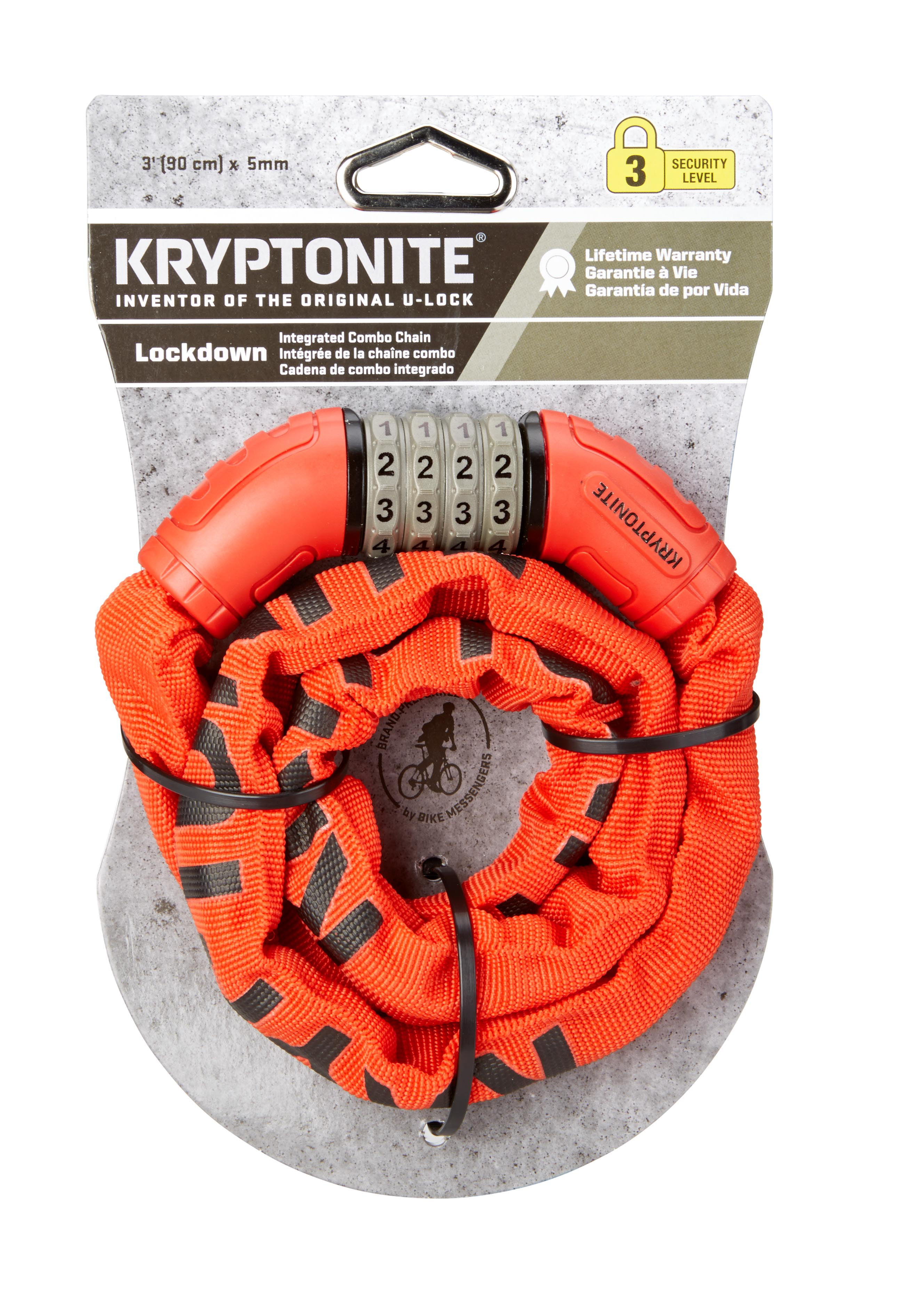 Security Level 3 Kryptonite Lockdown Integrated Combo Chain Lock