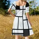 thumbnail image 5 of Mondrian (blanco y negro) Minimalista De Stijl Arte moderno - Recuerdo de regalo de museo (diseño abstracto) Vestido sin mangas, 5 of 7