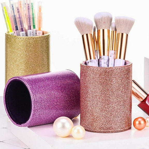 GAXIRE 1Pcs Glitter Desk Organizers Pen Holder for Women Home Office Use